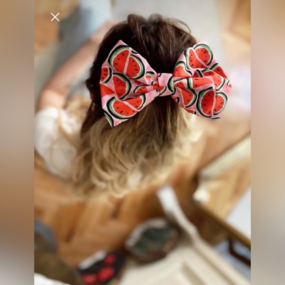 HP!x2 ✨Themed Watermelon Pattern Lux Automatic Bow Tie Clasp Hair Clip